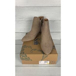 Sofft Aqua Women's US 11 UR 43 Stone Leather Suede Sasha Ankle Boot Heel NEW BOX